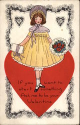 If you want to start something ask me to be your valentine Children Postcard Postcard