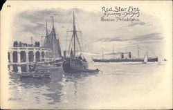 Red Star Line, Antwerpen-New York, Boston Philadelphia Postcard Postcard