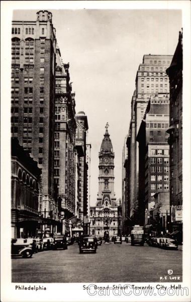South Broad Street Towards City Hall Philadelphia Pennsylvania