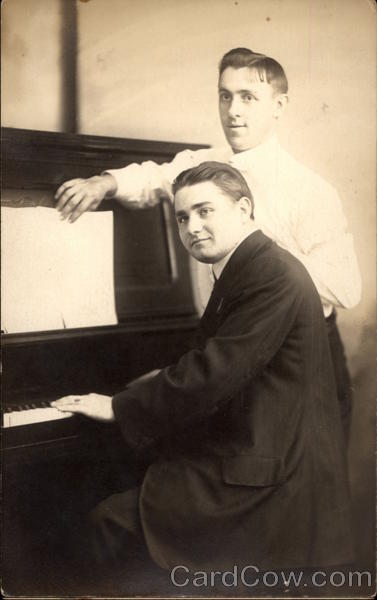 Portrait of Two Men at Piano Pianos