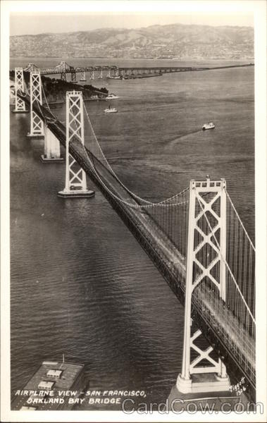 Oakland Bay Bridge - Airplane View San Francisco California