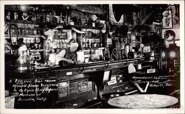 View of Old-time Bar Room Arcadia California