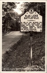 Sign at Entrance to Blue Licks Battlefield State Park Postcard
