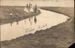 People on Pierce Ditch Postcard