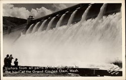 Visitors from All Parts of the Globe Gaze at Dam Postcard