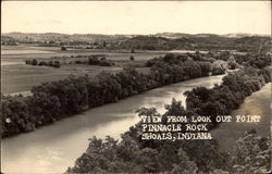 View from Look Out Point Pinnacle Rock Shoals, IN Postcard Postcard