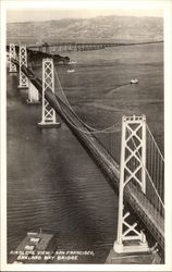 Oakland Bay Bridge - Airplane View Postcard