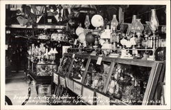 Dresden overlay Bohemian Glass Lamps, Lyon Pony Express Museum Arcadia, CA Postcard Postcard