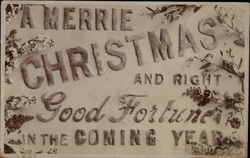 A Merrie Christmas and Right Good Fortune in the Coming Year Postcard Postcard