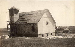 Church Being Built Postcard