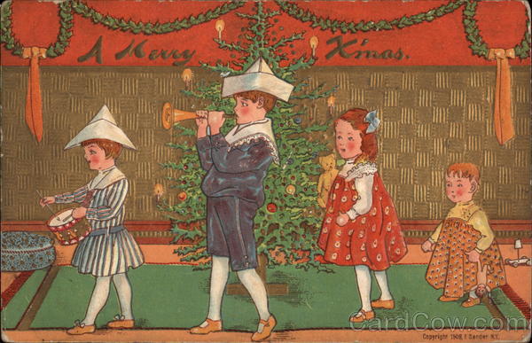 Children Show off Toys Near the Christmas Tree