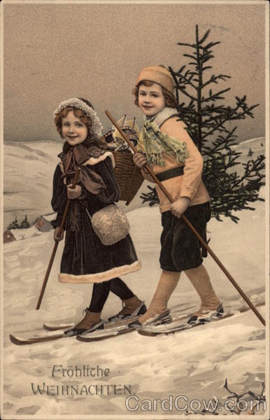 Two Children on Skis