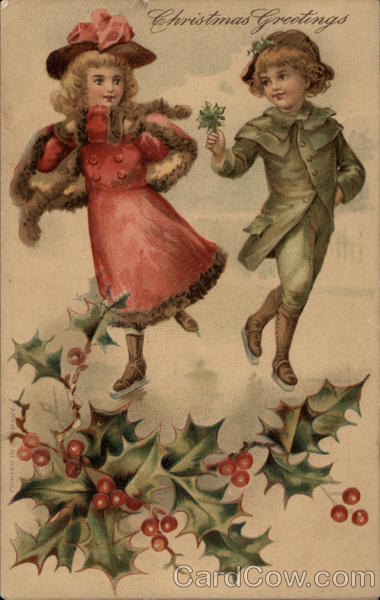 Two Young Girls Skating Children