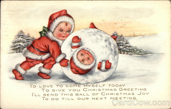 Young Children Playing in the Snow