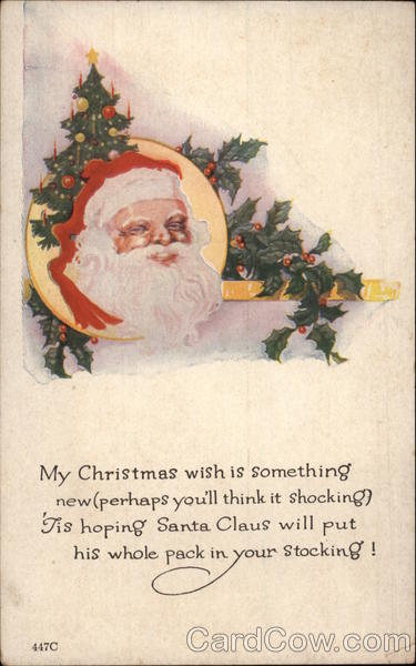 Santa's Face, Holly & Christmas Tree Santa Claus