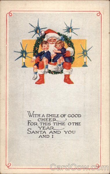 With a smile of good cheer Santa Claus