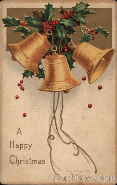 Three Bells and a Sprig of Holly Christmas