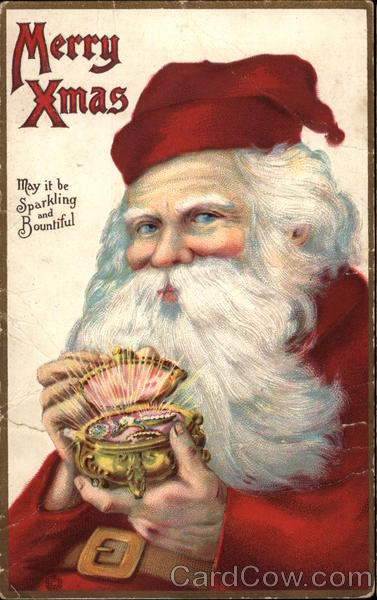 Santa Holding a Box of Jewellery Santa Claus