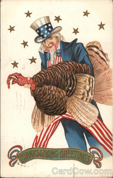 Uncle Sam Holding a Turkey Patriotic