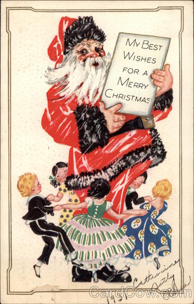 My Best Wishes for a Merry Christmas - Santa Claus and Children