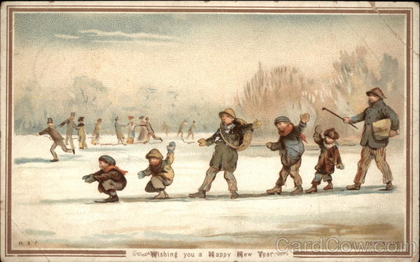 Wishing You A Happy New Year - Children Skating