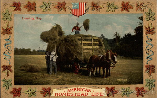 Loading Hay - American Homestead Life Farming