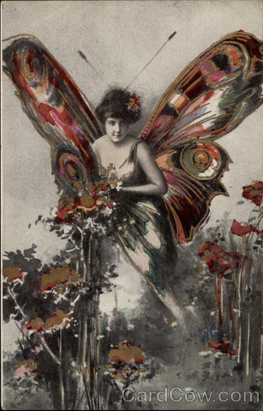 Woman Portrayed as Butterfly Fantasy