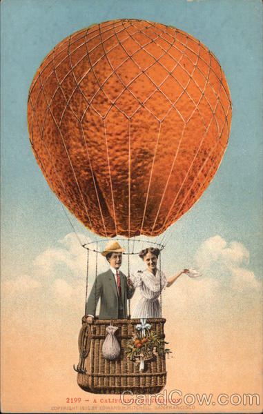 Orange Hot Air Balloon Exaggeration