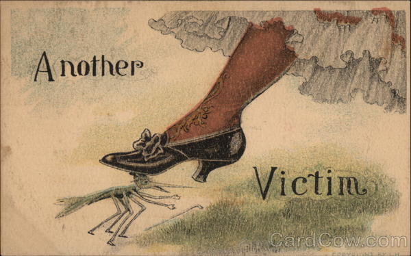 Woman's Foot Crushing a Cricket Comic, Funny