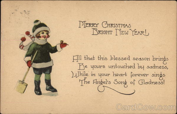 Little Girl with Snow Shovel Children