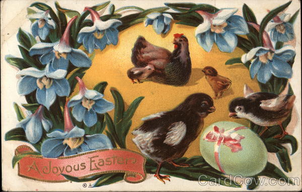 A Joyous Easter - Chicks and Flowers With Chicks