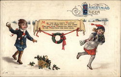 Christmas Cheer Children Postcard Postcard