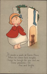 I'll sneak a peek at Santa Claus Postcard