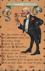 Man in Tuxedo With Red Rose Postcard