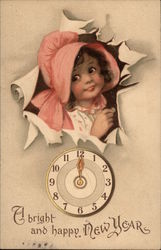 A bright and happy New Year Postcard