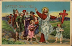 Easter Greetings - Jesus and Followers Postcard