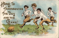 Four Boys Chase a Football Postcard Postcard