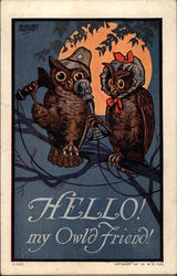Two Owls in a Tree Postcard