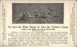 To Save the Birds Means to Save the Farmer's Crops Postcard Postcard