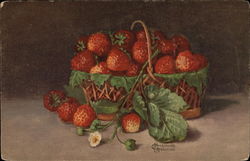 Basket of Strawberries by Marcello Giachino Postcard