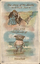 August The Month of Vacation Postcard