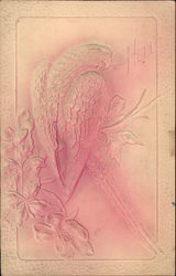 Embossed Parrot on a Branch Postcard