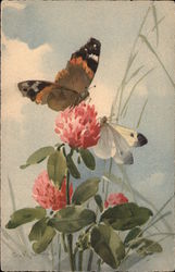 Butterflies and Clover C. Klein Postcard Postcard
