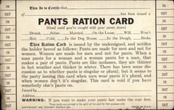 Pants Ration Card Postcard