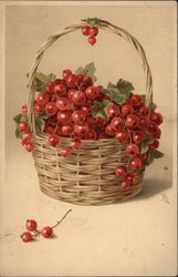 Basket of Red Currants Fruit Postcard Postcard