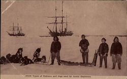 Types of Eskimos and Dogs used by Arctic Explorers Postcard