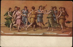 La Danza D'Apollo Con Le Muse, Giullo Romano Art Postcard Postcard