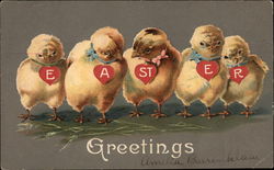Easter Greetings - Chicks Postcard