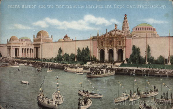 Yacht Harbor and the Marina at the Pan. Pac. Int. Expo, 1915 San Francisco California