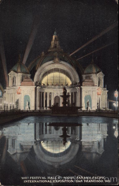 Festival Hall by Night San Francisco California 1915 Panama-Pacific Exposition